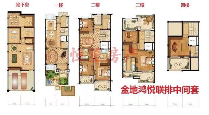 金地鸿悦 联排别墅 送双车位 南北花园