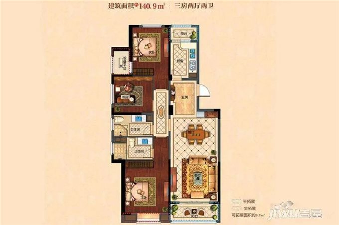 峙山庄园黄金楼层全新毛坯142平122万