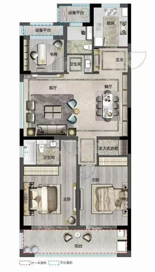 红星檀府西区124平东边套中间层218万