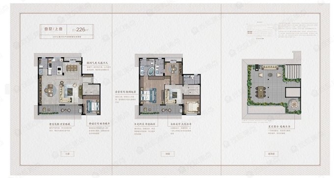 卓越湖樾云著一期  上叠 三开间朝南