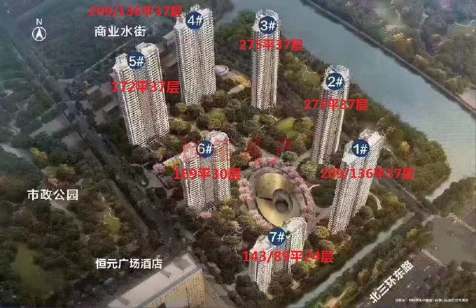 花样年悦城!悦城玖号花园 朝南三间