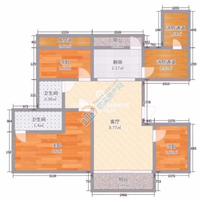 保利俯院江南北区125.39平，170万