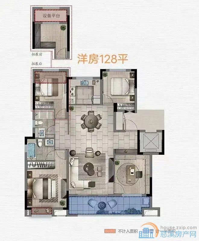 江南大院洋房130平252.8万黄金楼层