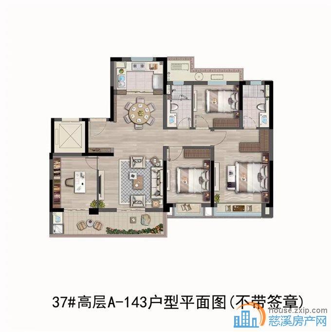 湖樾云著 143平东边套黄金楼层