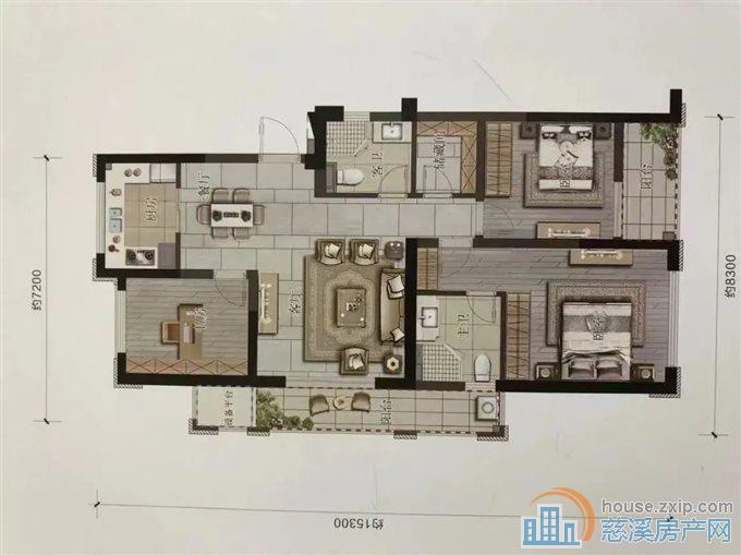 江滨之城 134平 中上楼层 166万 