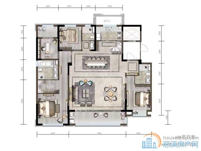 特价红星檀府洋房189平365万2楼