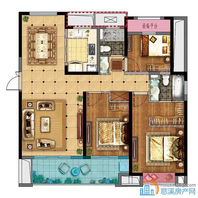 悦华府，精装修东边套188万