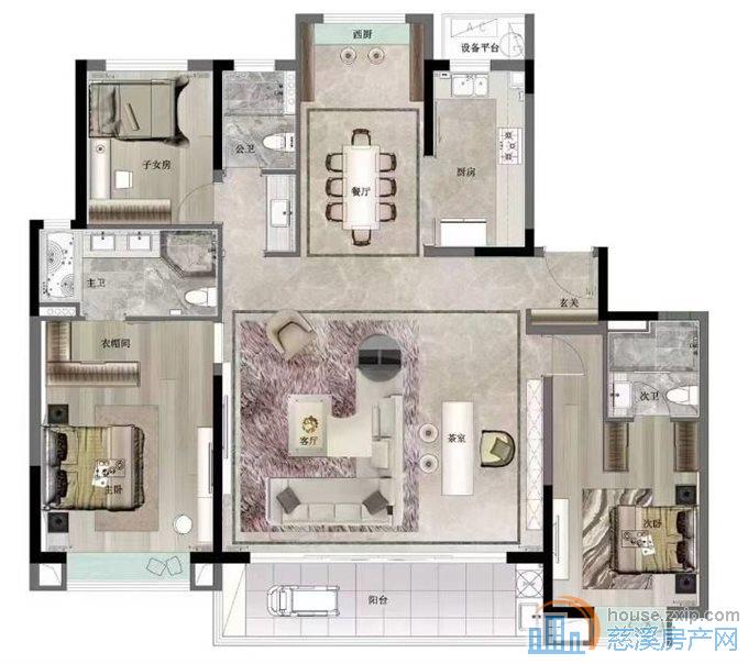 辉逸云庭洋房180平全新毛坯355万