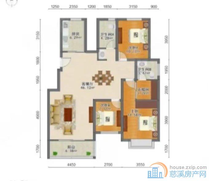 金色港湾小区137平179万电梯洋房