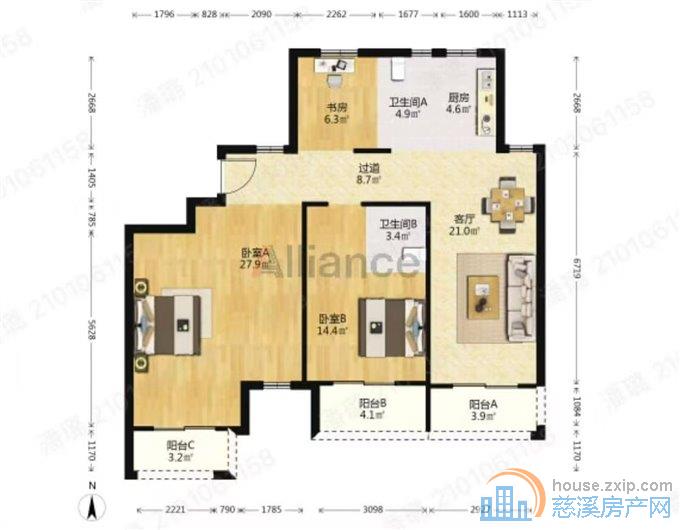 捡漏裕嘉小区137平毛胚送车位好楼层满2