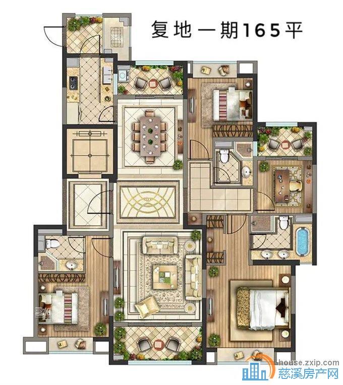 复地一期 166平4房3卫 169.8万