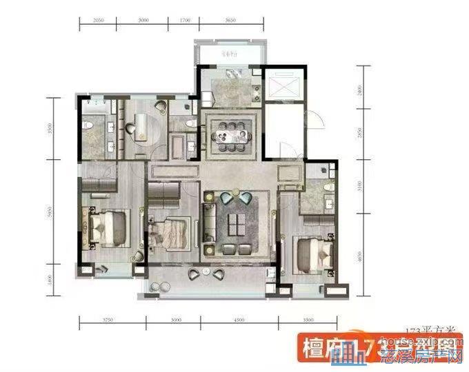 红星檀府东区黄金楼层173平带车位2年到