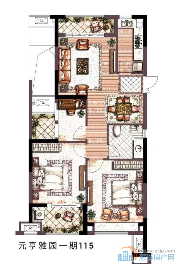 元亨雅园113平153万精装送车位