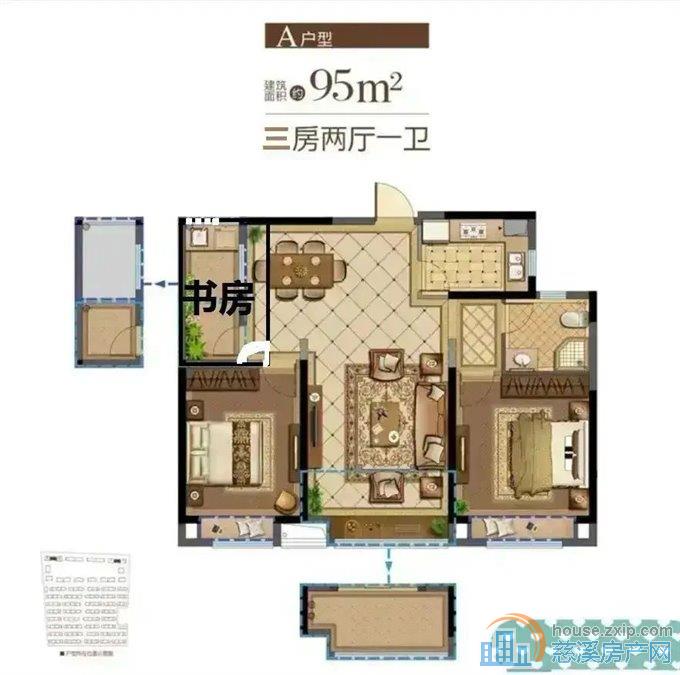 元亨雅园96平103.8万精装修小户型