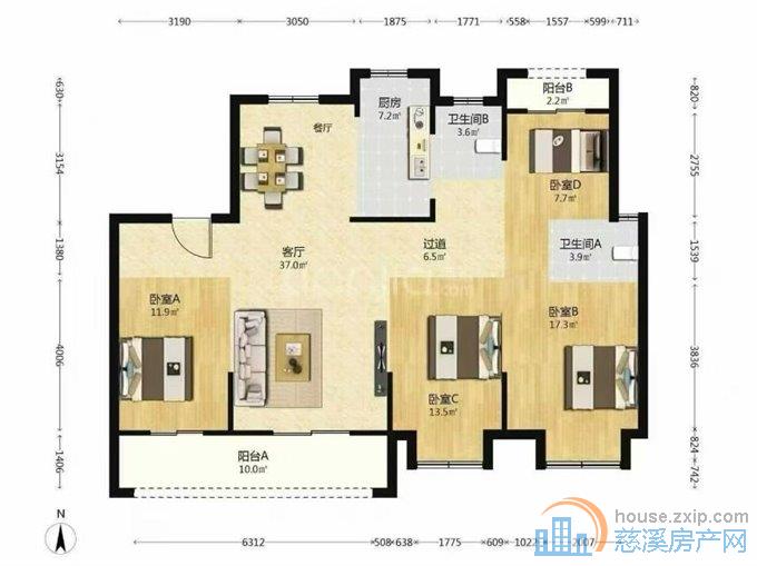 珑玥府143平车位一间