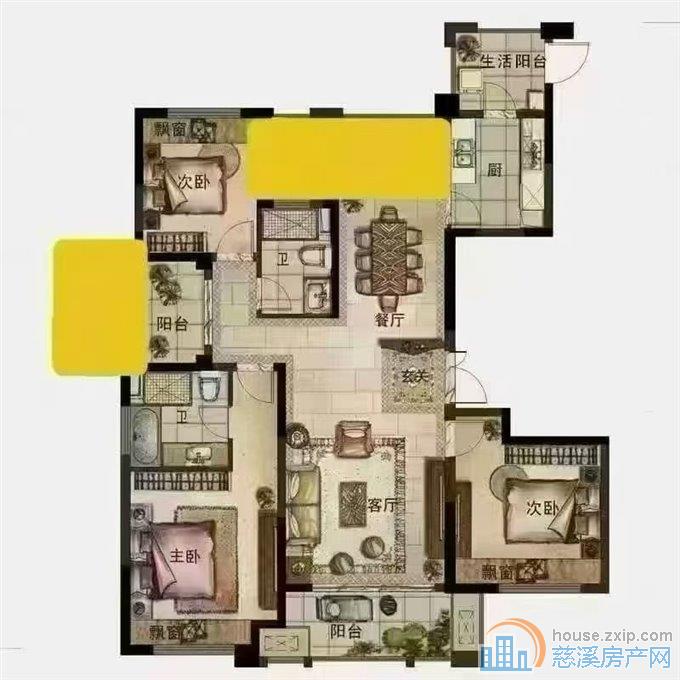 保利君悦湾139平 三房朝南 129.8