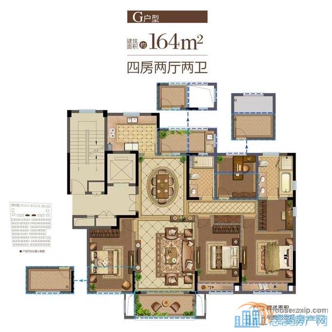 【恒厚阳光城】次顶楼164平258万