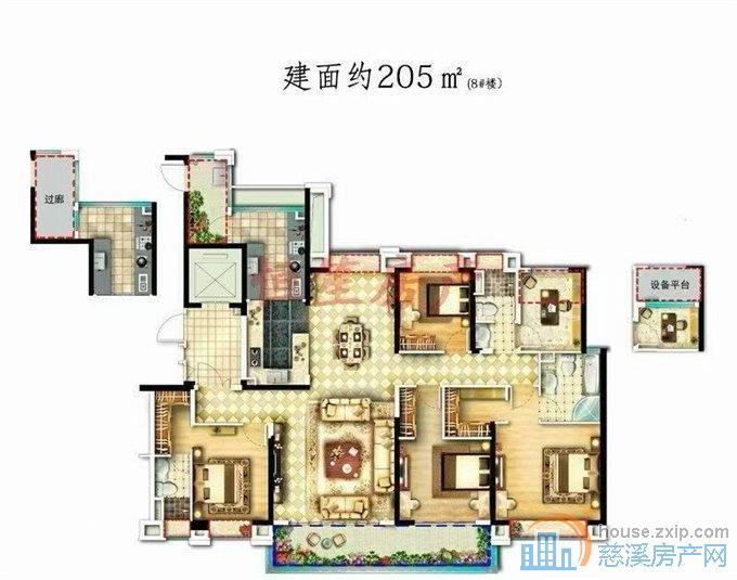 天誉华府205平车位白坯4房338万