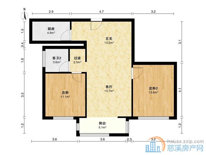人和家园90平109.8万三开间朝南